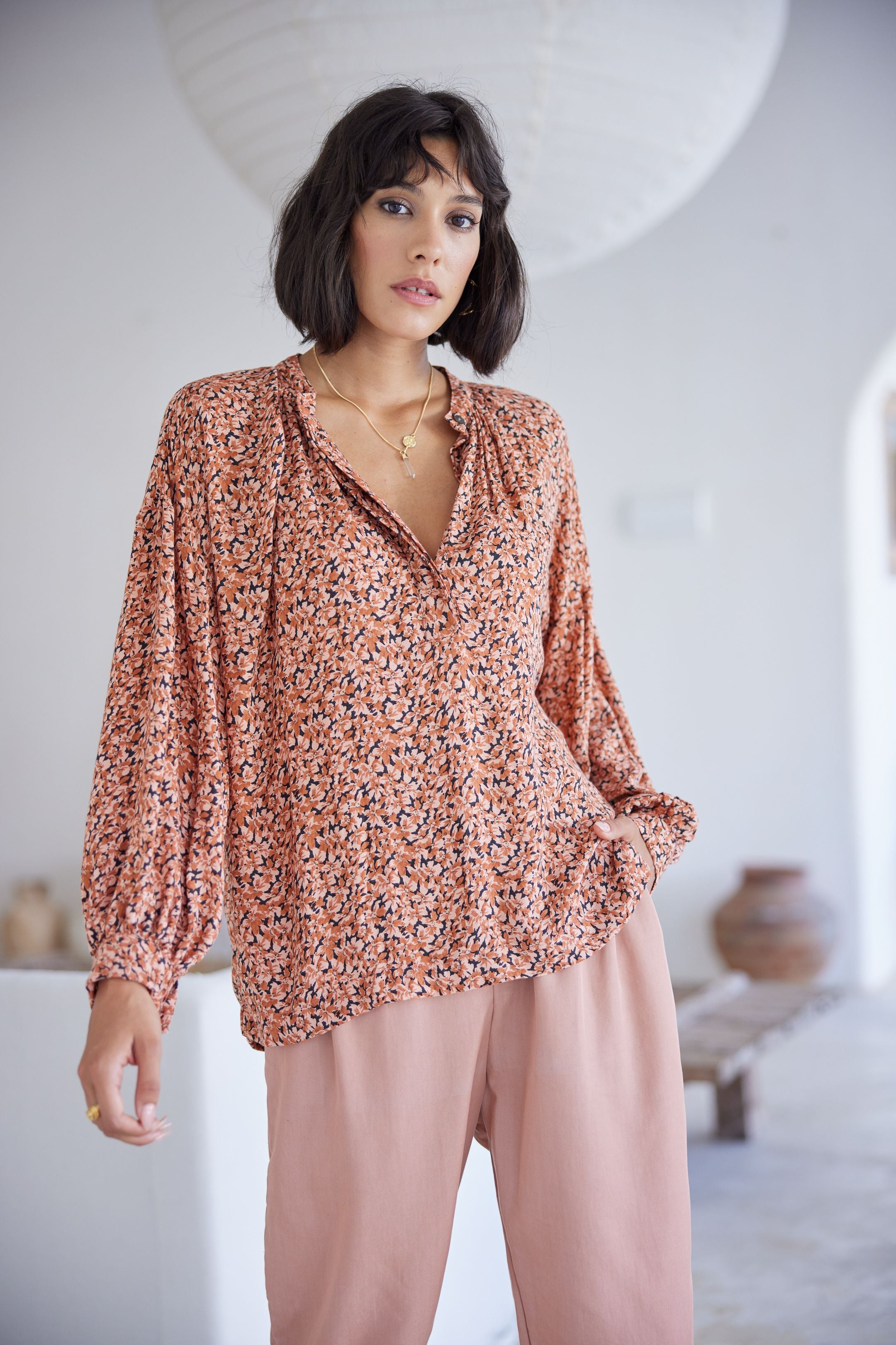 Buddha Wear Bernadette Blouse/Fleur