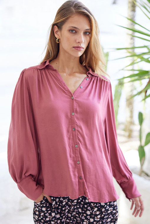Buddha Wear Rosalie Blouse/Dahlia
