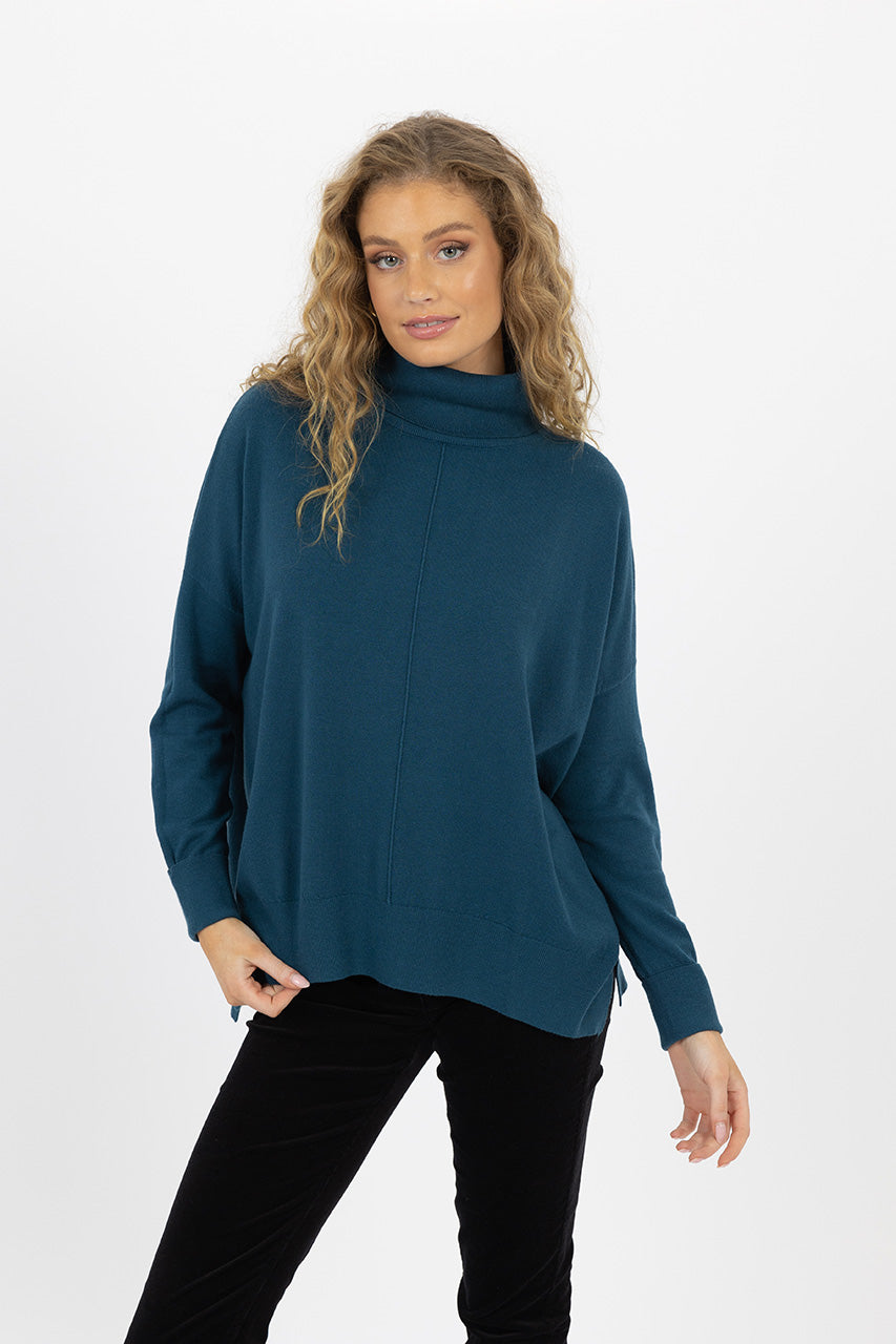 Humidity lifestyle casual clothing melbourne fashion high street Armadale calma spa HW24208 casual long monique sweater ocean blue