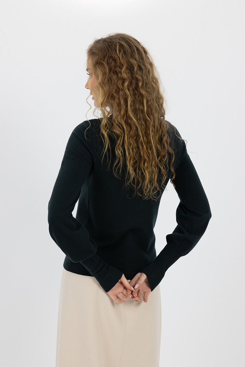 Humidity lifestyle casual clothing melbourne fashion high street Armadale calma spa HW24209 nina skivvy deep green back view