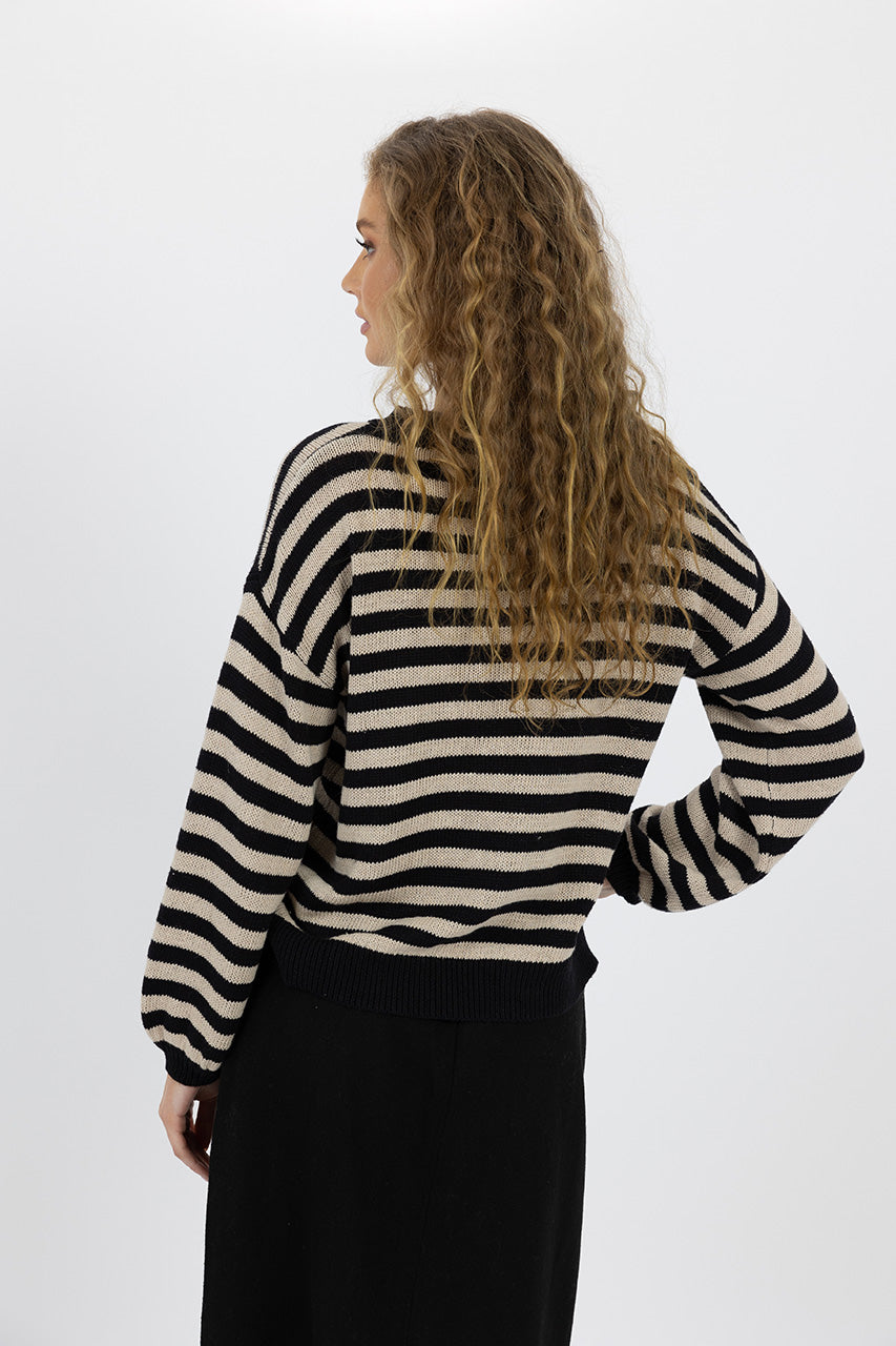 HUMIDITY Sierra Stripe Jumper (black/stone)
