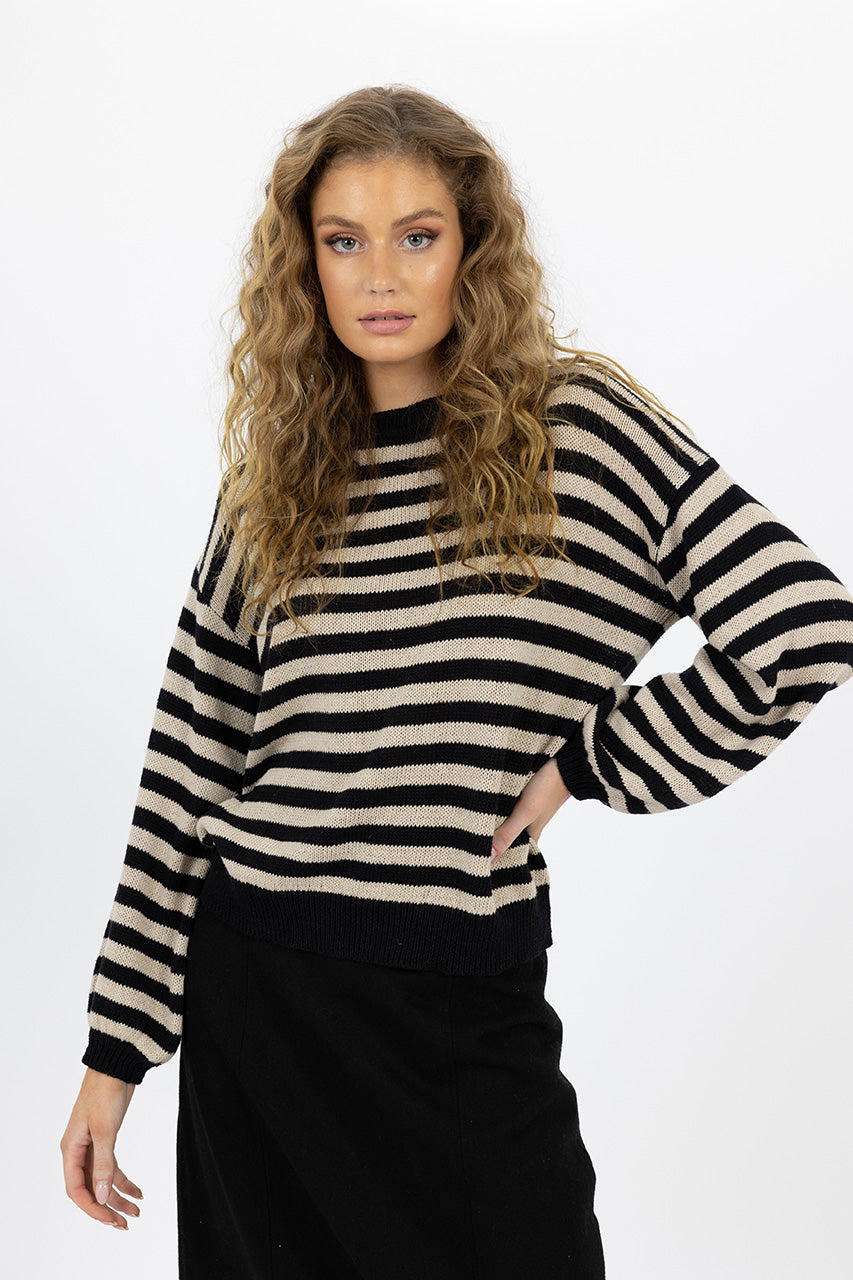 HUMIDITY Sierra Stripe Jumper (black/stone)