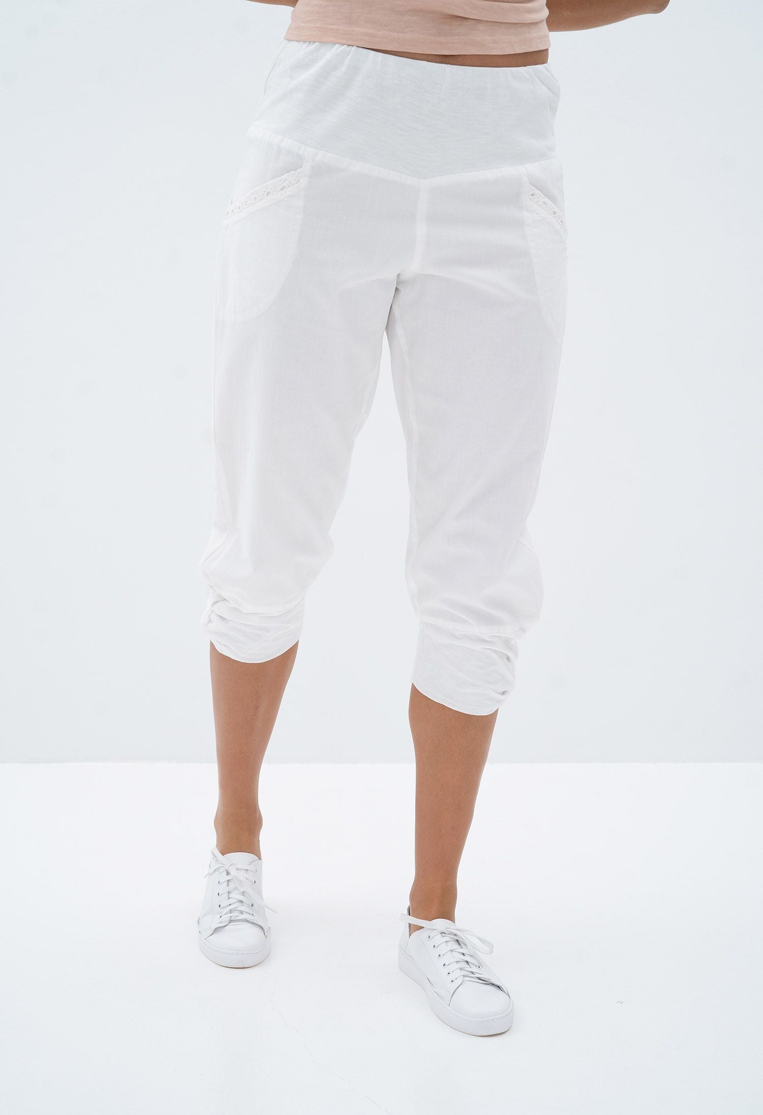 Humidity lifestyle casual clothing melbourne fashion high street Armadale calma spa HS23716 castaway pants white front view