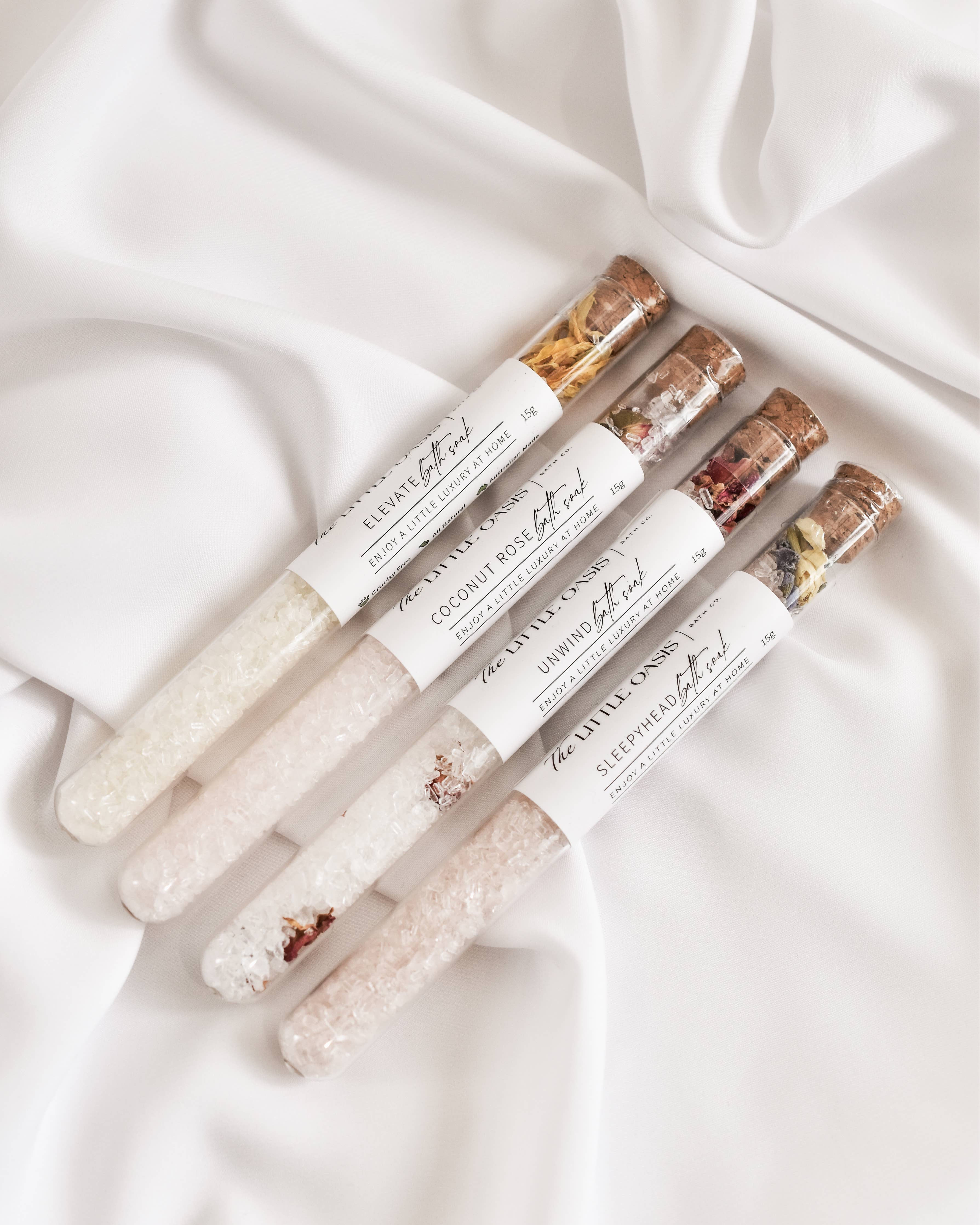 The Little Oasis Bath Co. - COCONUT ROSE | MAGNESIUM BATH SOAK - TEST TUBE