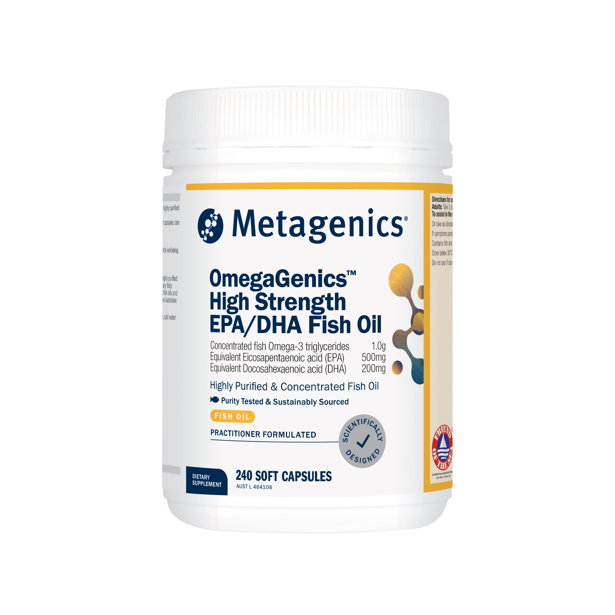 OmegaGenics High Strength EPA/DHA Fish Oil 240 Soft Capsules