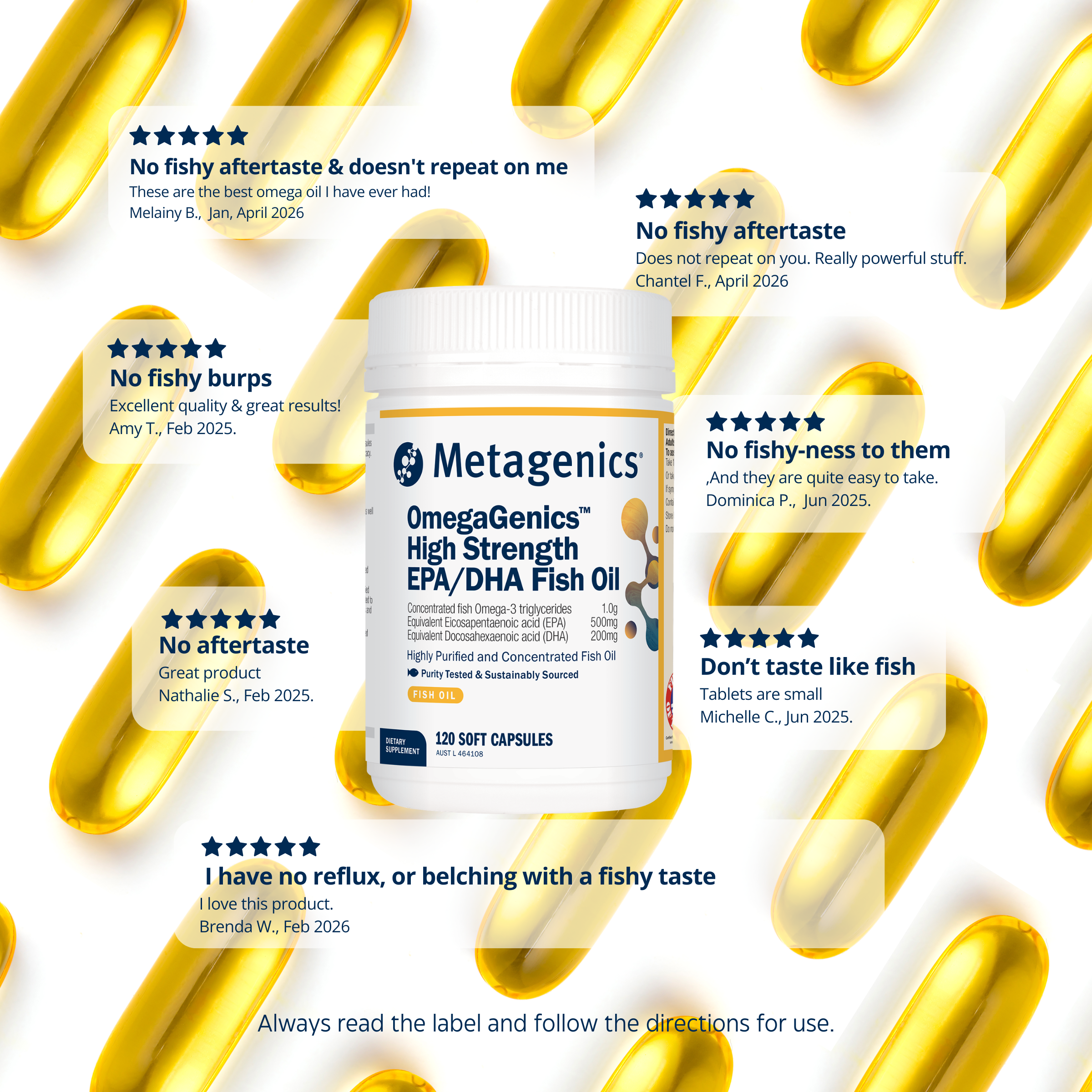 OmegaGenics High Strength EPA/DHA Fish Oil 120 Soft Capsules
