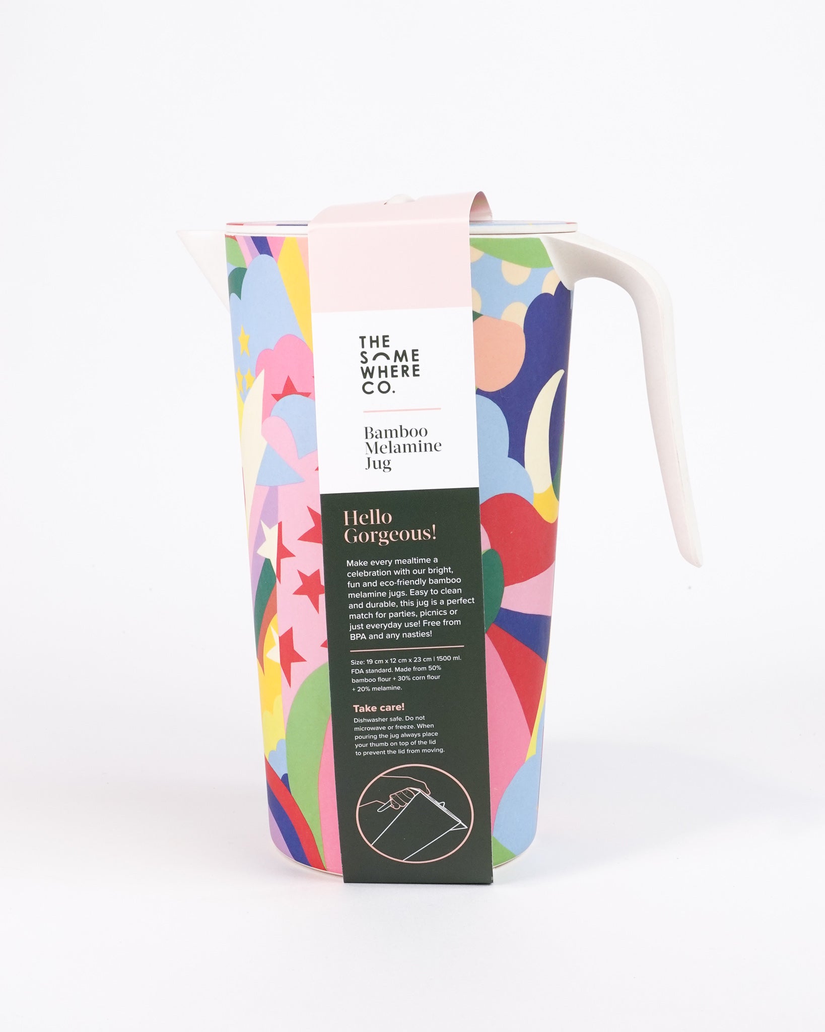 SOMEWHERE CO Starburst Bamboo Melamine Jug