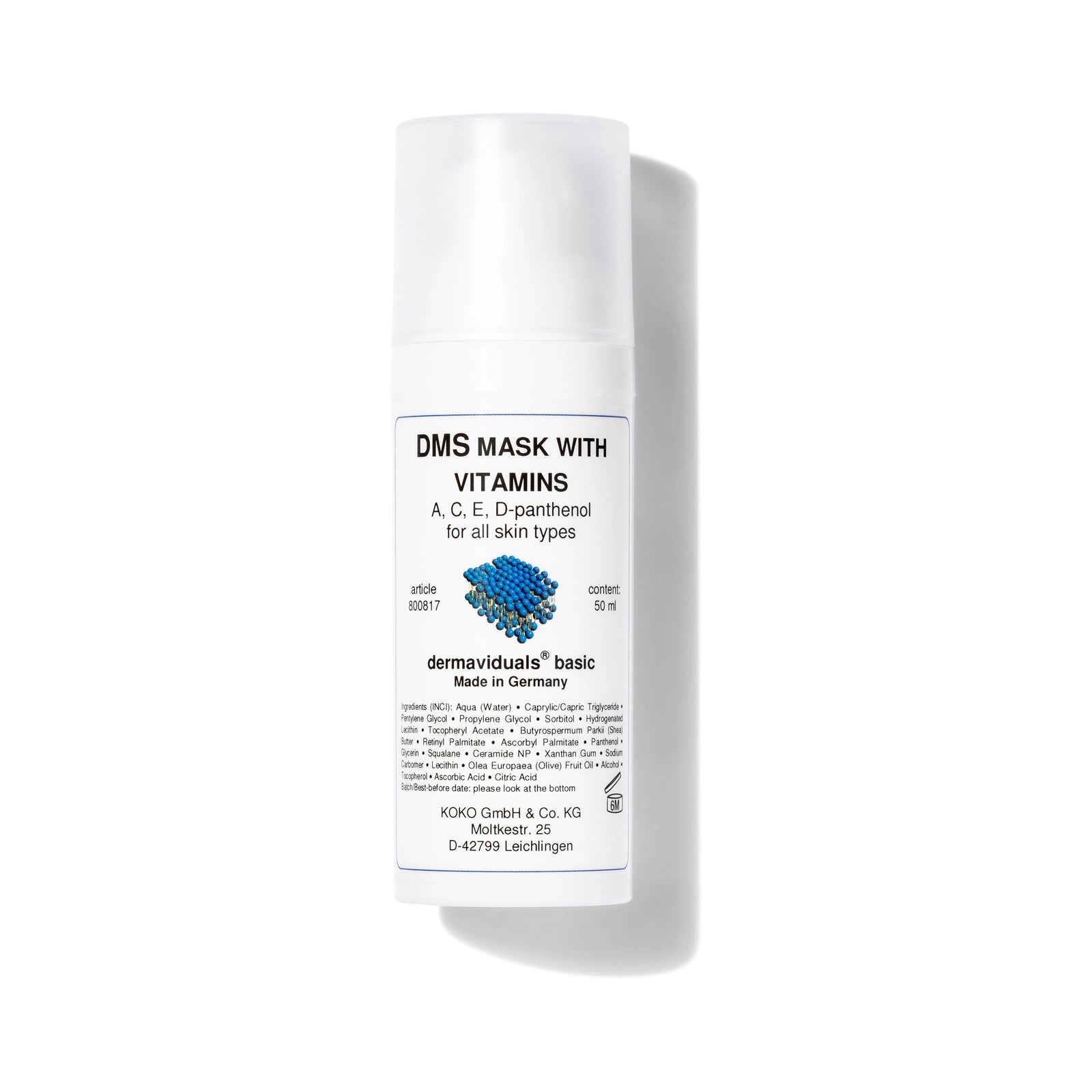 DMS® Mask with Vitamins armadale calma spa and skin clinic award winning dermaviduals skin health vitamins at home mask 