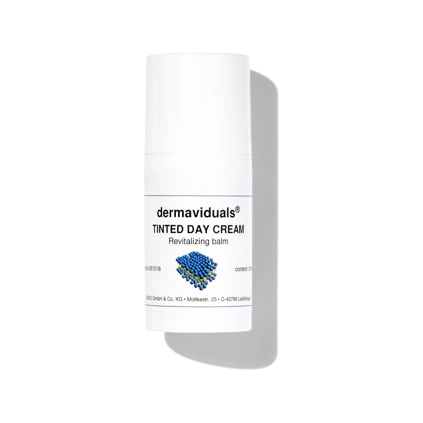 Tinted Day Cream Calma spa skin clinic Armadale Melbourne Dermaviduals corneotherapy Australian beauty awards winner science innovation proven research 
Consisting of mineral pigments, ricinus oil, jojoba oil, medium-chain triglycerides and peptide (palmitoyl tripeptide-5).