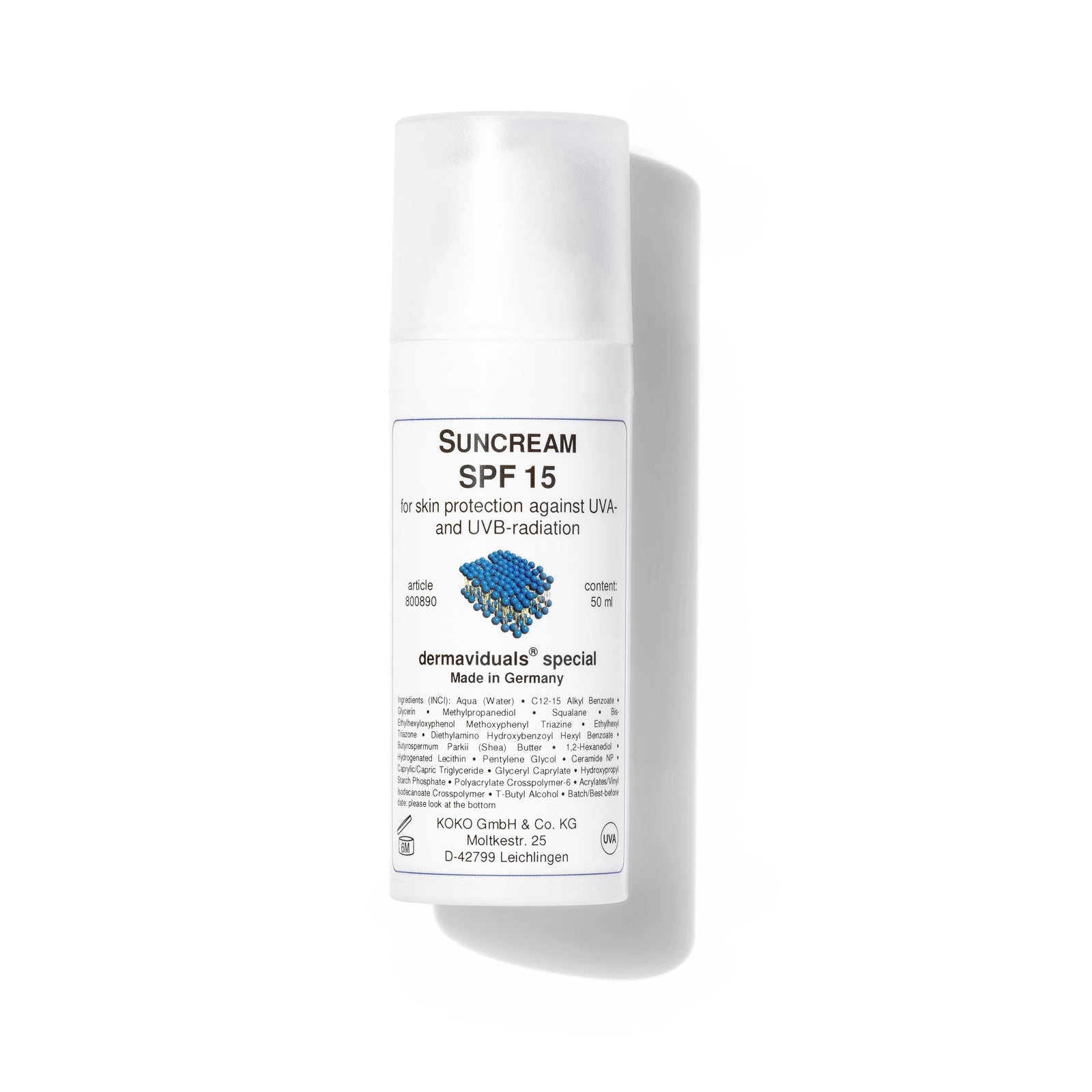 Suncream SPF 15 Calma spa skin clinic Armadale Melbourne Dermaviduals corneotherapy 
Australian beauty awards winner science innovation proven research 

